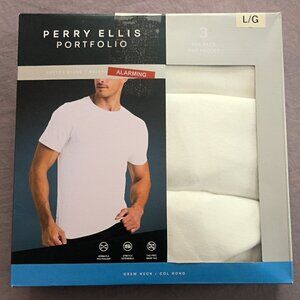 Perry Ellis Portfolio 3 Pack Crew Neck White T-Shirts